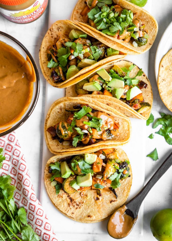 Sweet Chili Vegetable Tacos with Tangy Sunflower Sauce