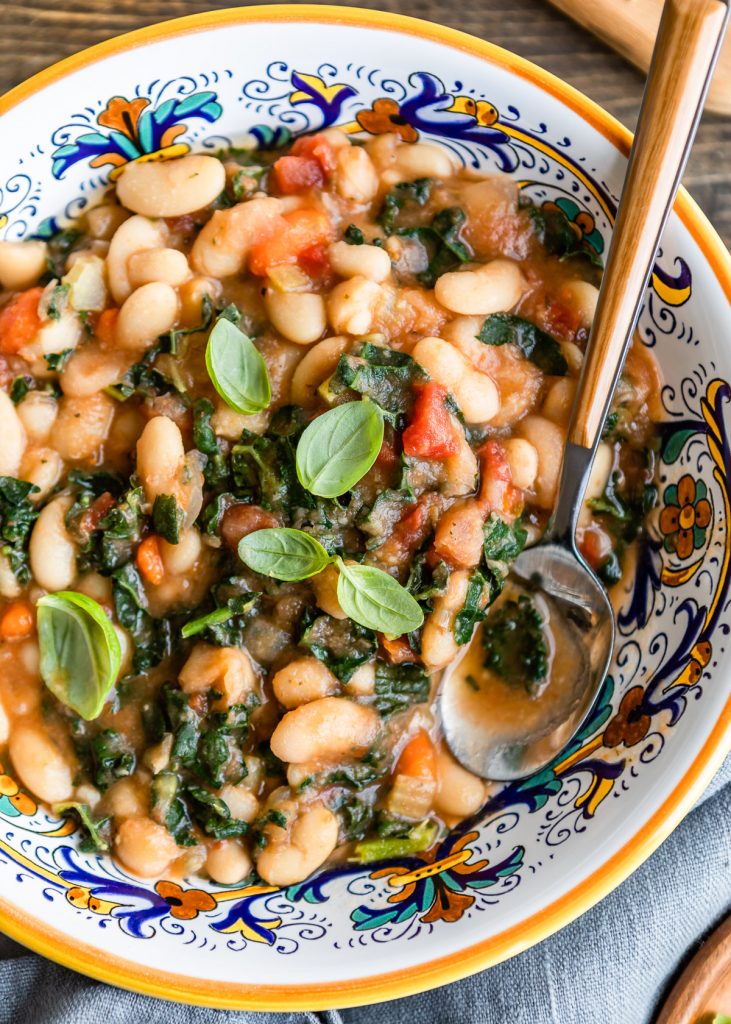 Slow Cooker Tuscan Bean Soup | HelloVeggie.co