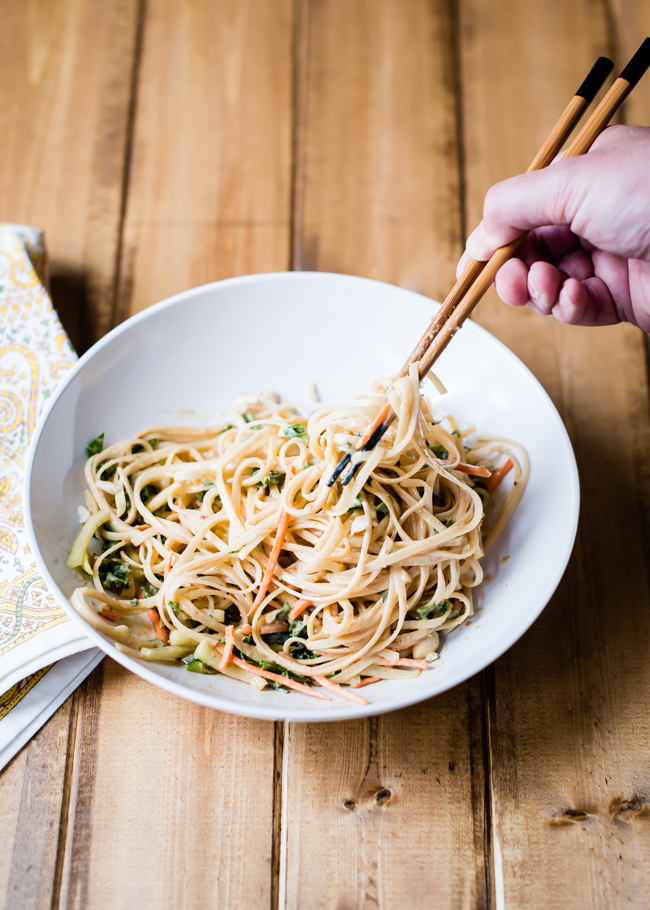 15-minute sweet + spicy cold peanut noodles recipe