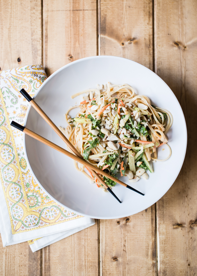 cold peanut noodles with vegetables