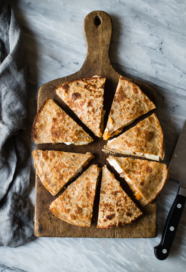 Sweet Potato Quesadilla with Goat Cheese and Apples | HelloGlow.co