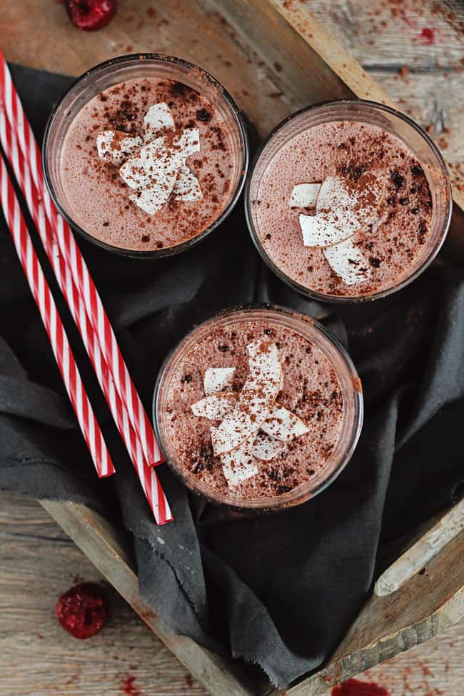 Chocolate Cherry Bomb Smoothie | Healthy Chocolate Smoothie with Cherries | HelloGlow.co