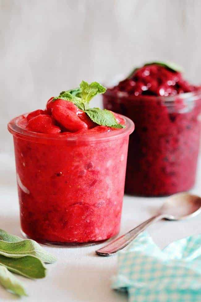 2 Summer Sorbet Recipes | Strawberry-Mint + Blackberry-Sage