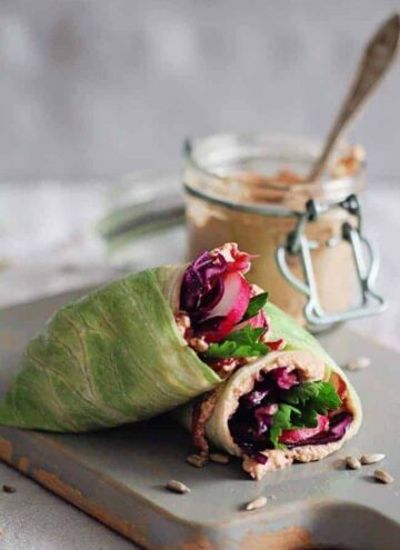 Healthy Lunch Wrap with Sunflower Seed Spread - Hello Veggie