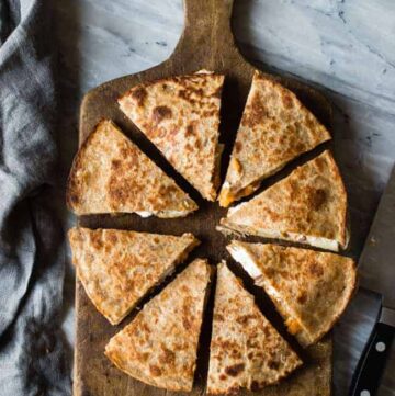 Sweet potato, apple, goat cheese quesadilla - HelloVeggie.co