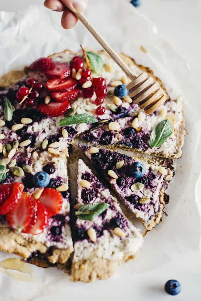 Berry Pizza Recipe with Chickpea Crust