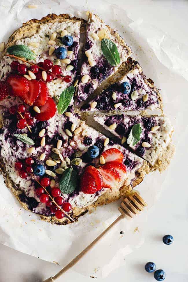 Breakfast Berry Pizza Recipe with Chickpea Crust