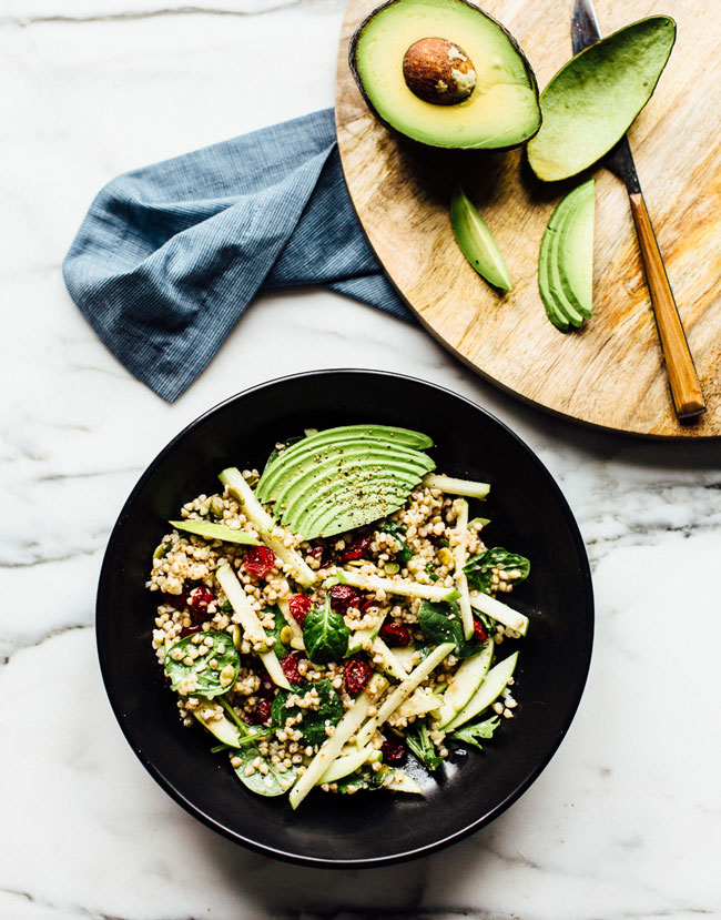 Buckwheat, Green Apple, Cranberry + Avocado Salad