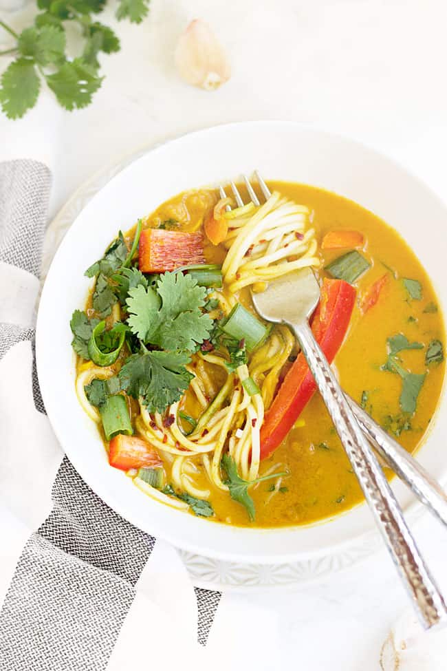 Nourishing Turmeric Curry Bowls with Zucchini Noodles