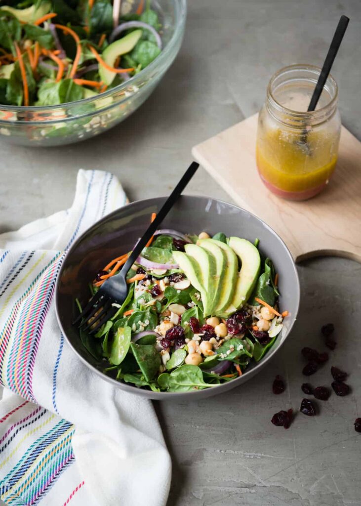 Spinach Salad with Cranberry Vinaigrette