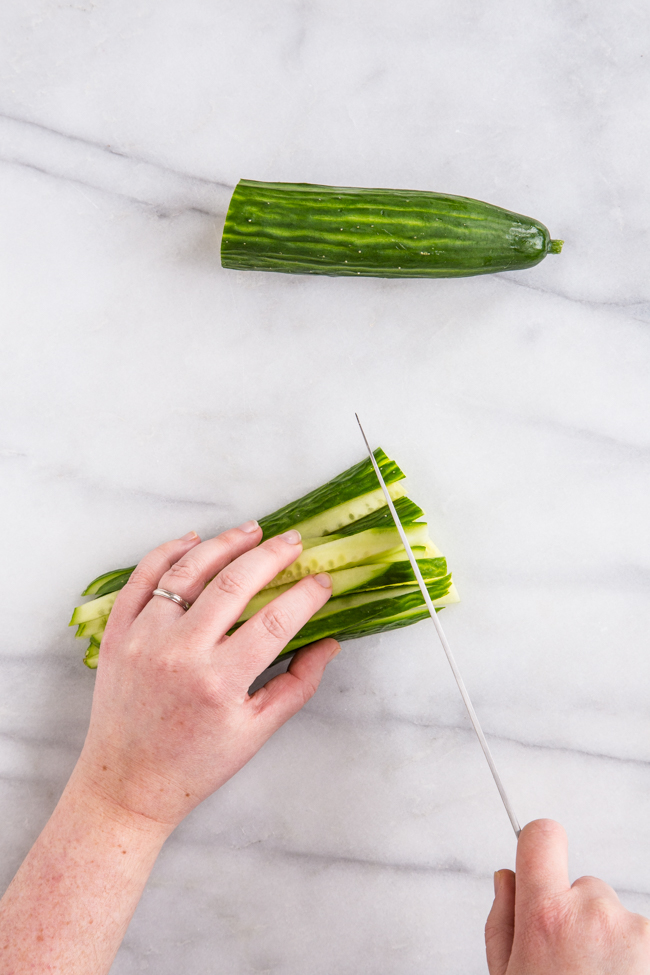 How to Cut Seedless Cucumber