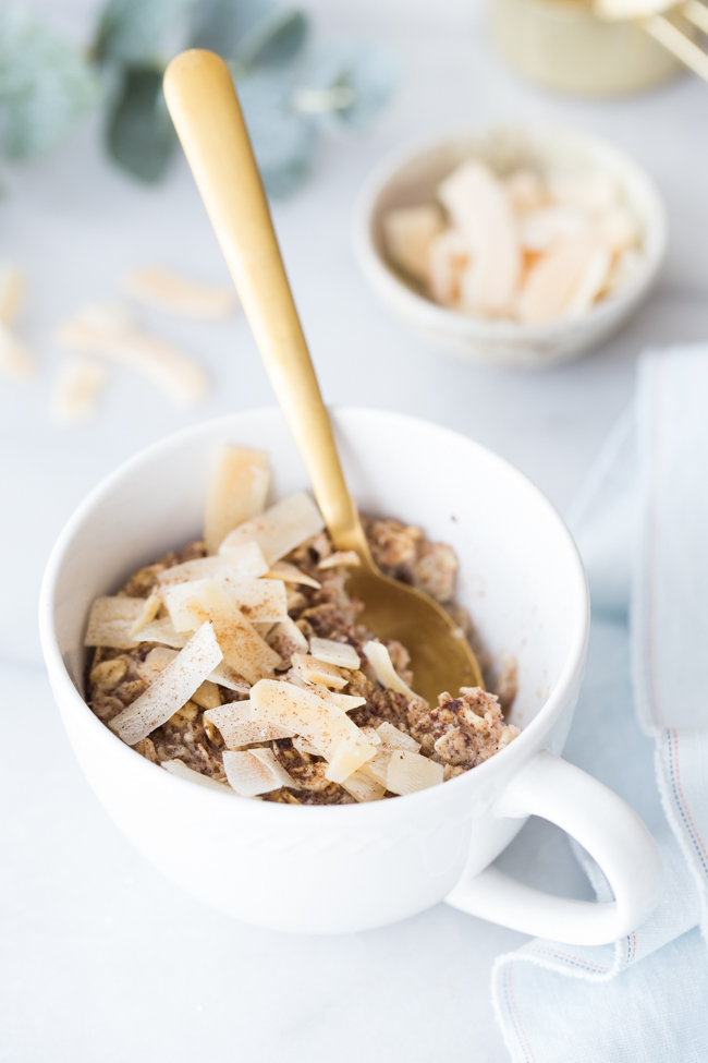 Single Serve Microwave Baked Coconut Oatmeal