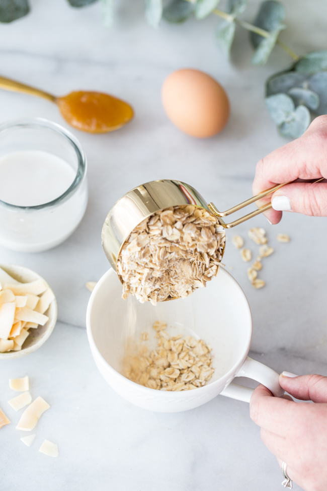 Single Serve Microwave Baked Coconut Oatmeal