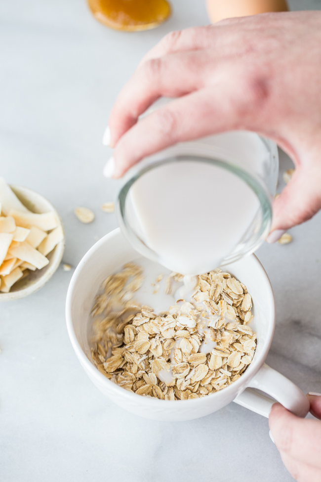 Single Serve Microwave Baked Coconut Oatmeal