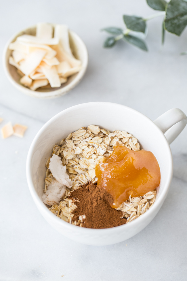 Single Serve Microwave Baked Coconut Oatmeal