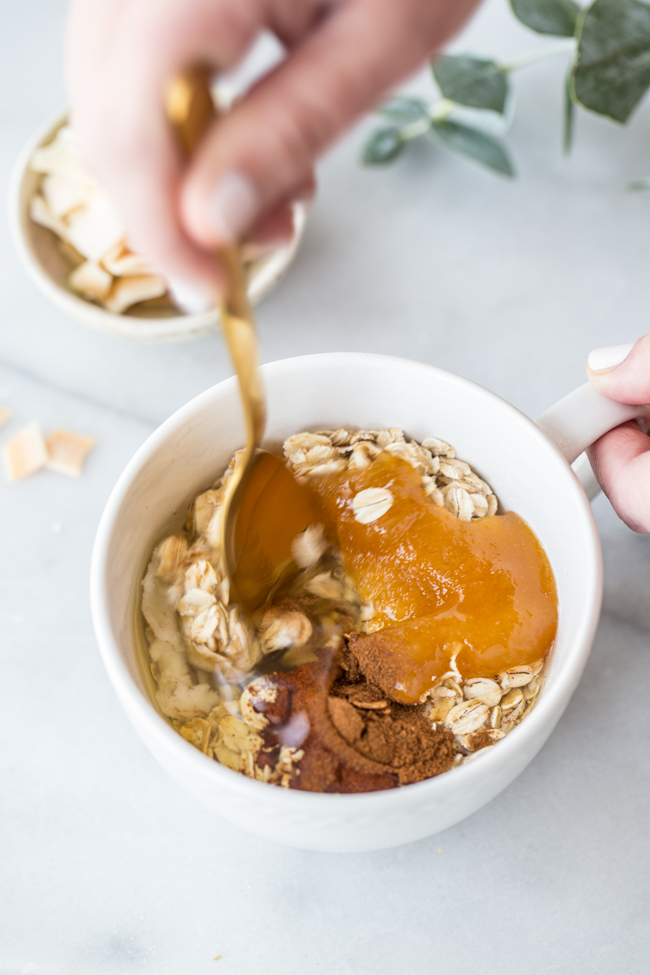 Single Serve Microwave Baked Coconut Oatmeal