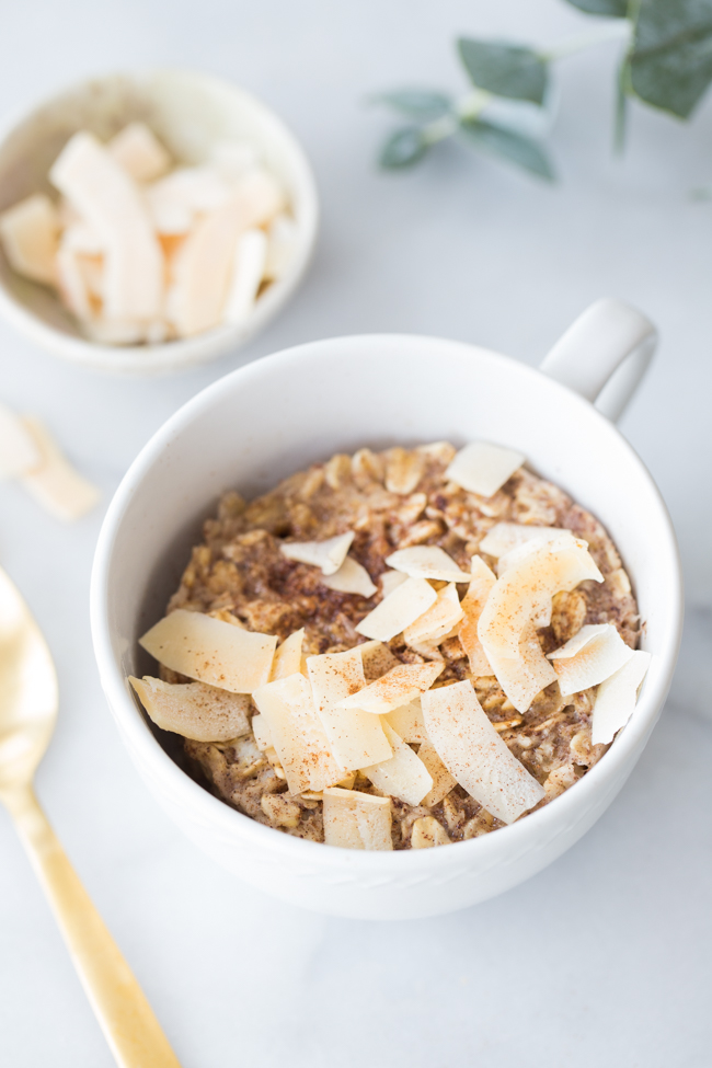 Single Serve Microwave Baked Coconut Oatmeal