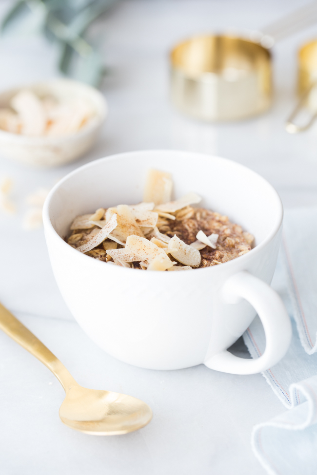 Single Serve Microwave Baked Coconut Oatmeal