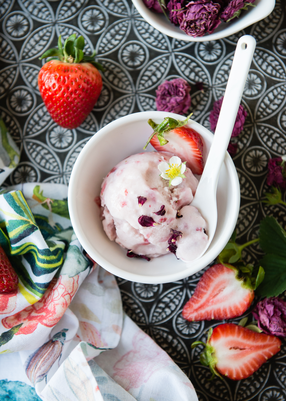 Vegan Strawberry Rosewater Ice Cream-4 | Hello Veggie