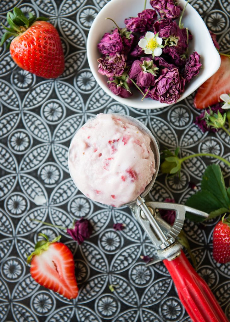 Vegan Strawberry Rosewater Ice Cream Hello Veggie