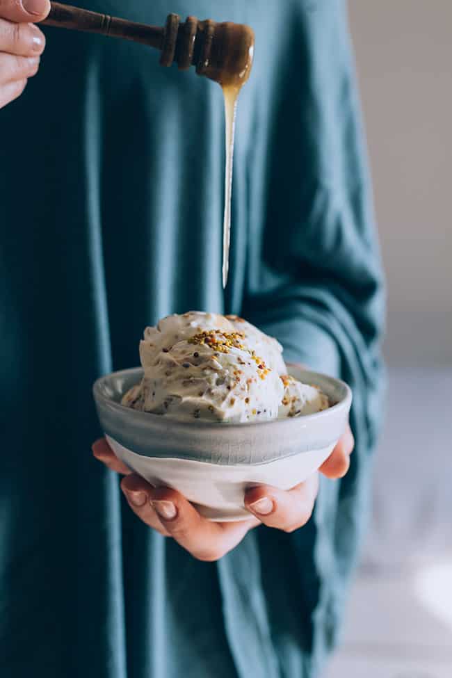 Protein-Packed Frozen Yogurt with Bee Pollen