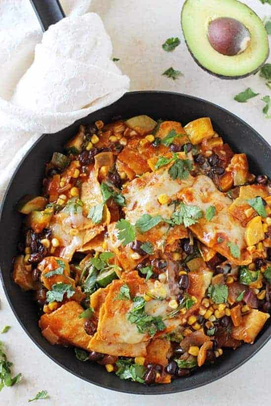 Summer Vegetable Skillet Enchiladas from Cook Nourish Bliss - 7 Food Blogger Recipes That Are Staples in My Home