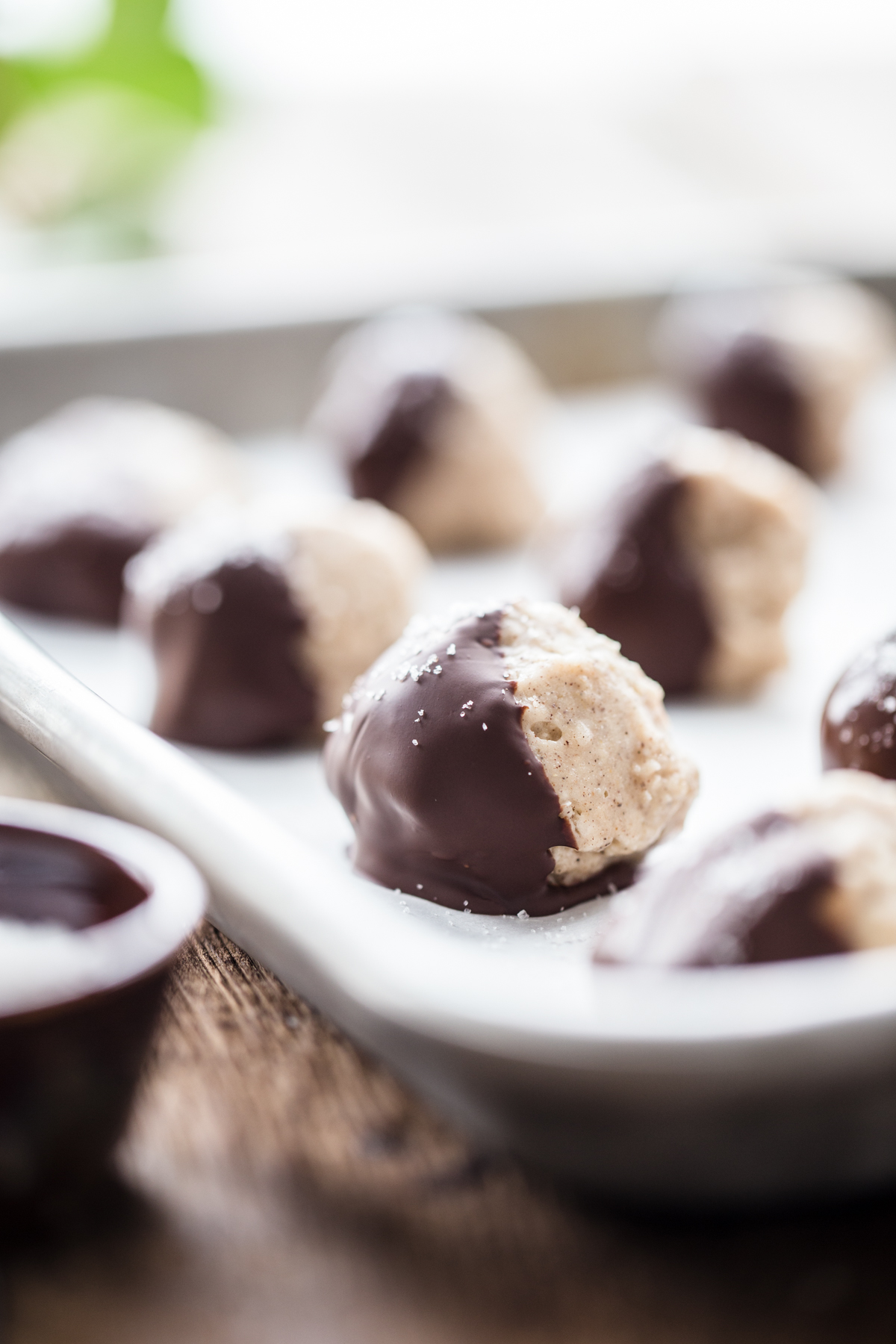 Chocolate-Dipped Chai Spiced Raw Macaroons