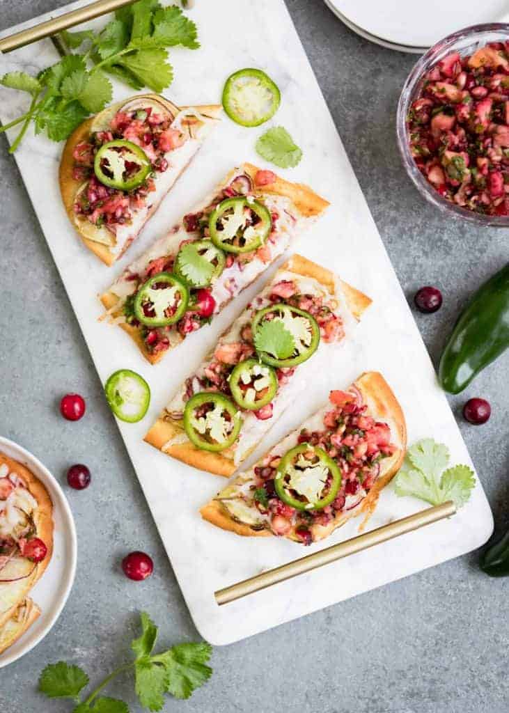 Sweet Potato Flatbread with Cranberry Salsa