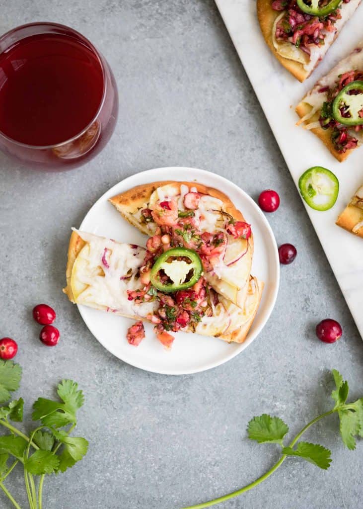 Sweet Potato Flatbread with Cranberry Salsa