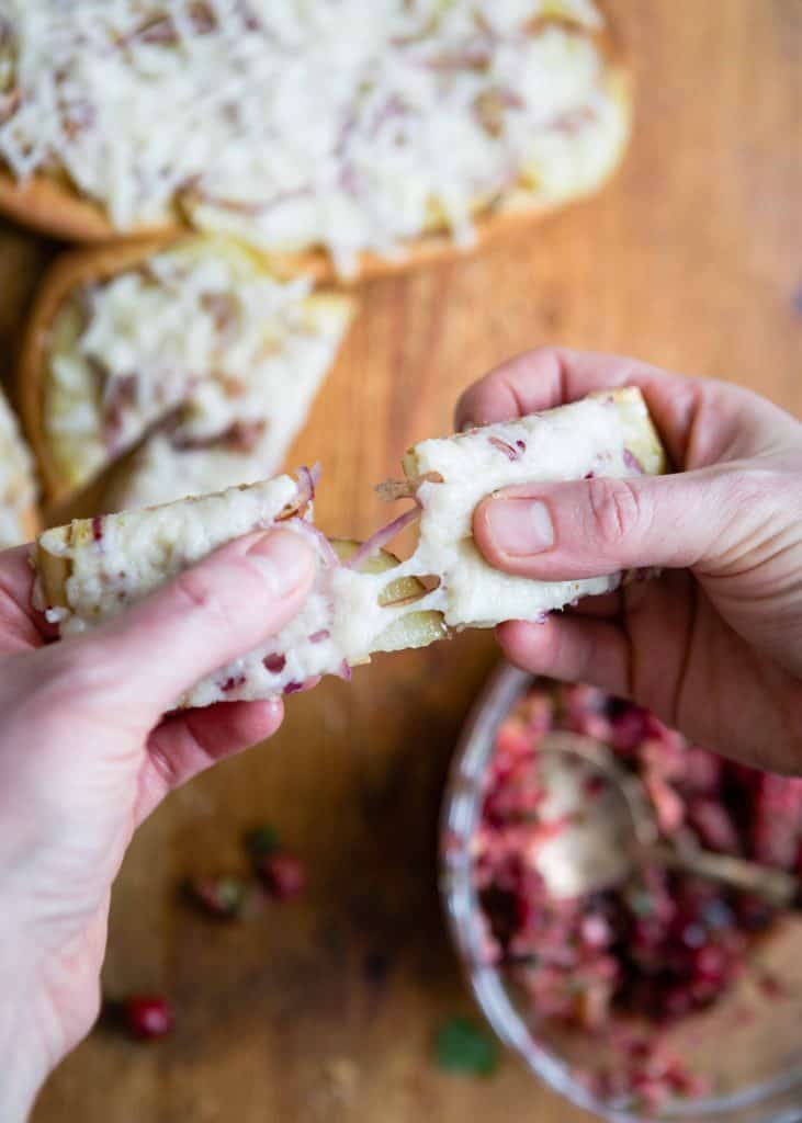 Sweet Potato Flatbread with Cranberry Salsa