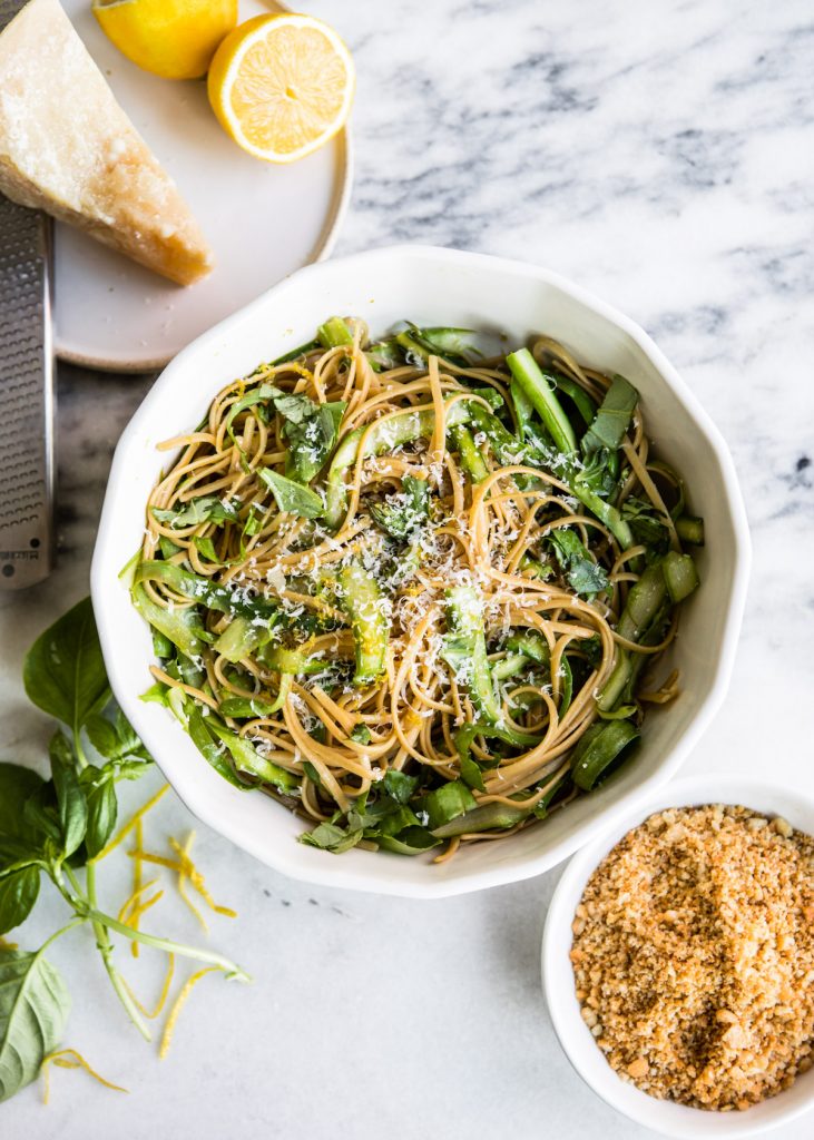 Lemony Shaved Asparagus Linguine + How to Get More Protein Into Your