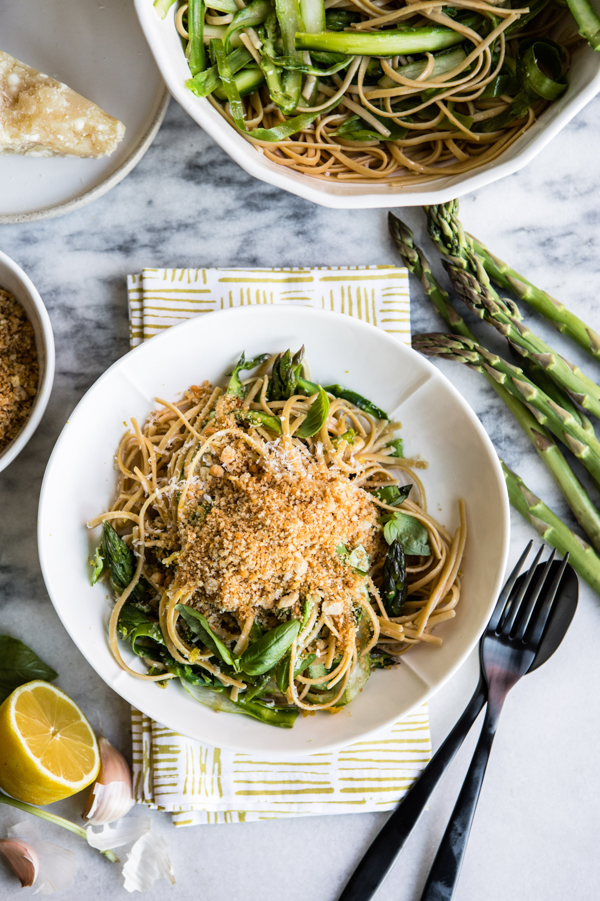 Lemony Shaved Asparagus Linguine + How to Get More Protein Into Your Pasta Dinners