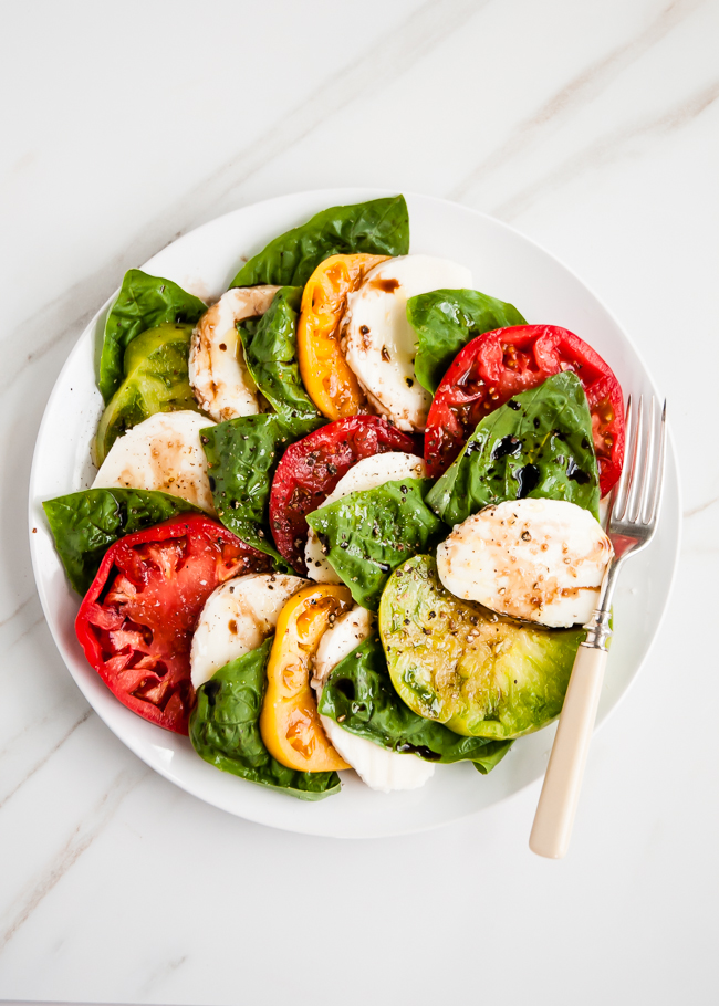 Tomato, Basil + Mozzarella Caprese Salad