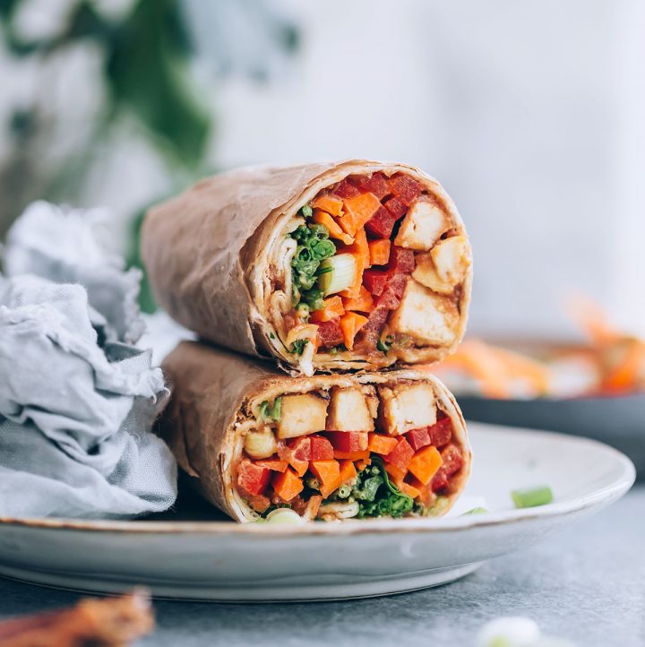 Packed With Protein and Veggies, These Ginger Peanut Tofu Wraps Are a