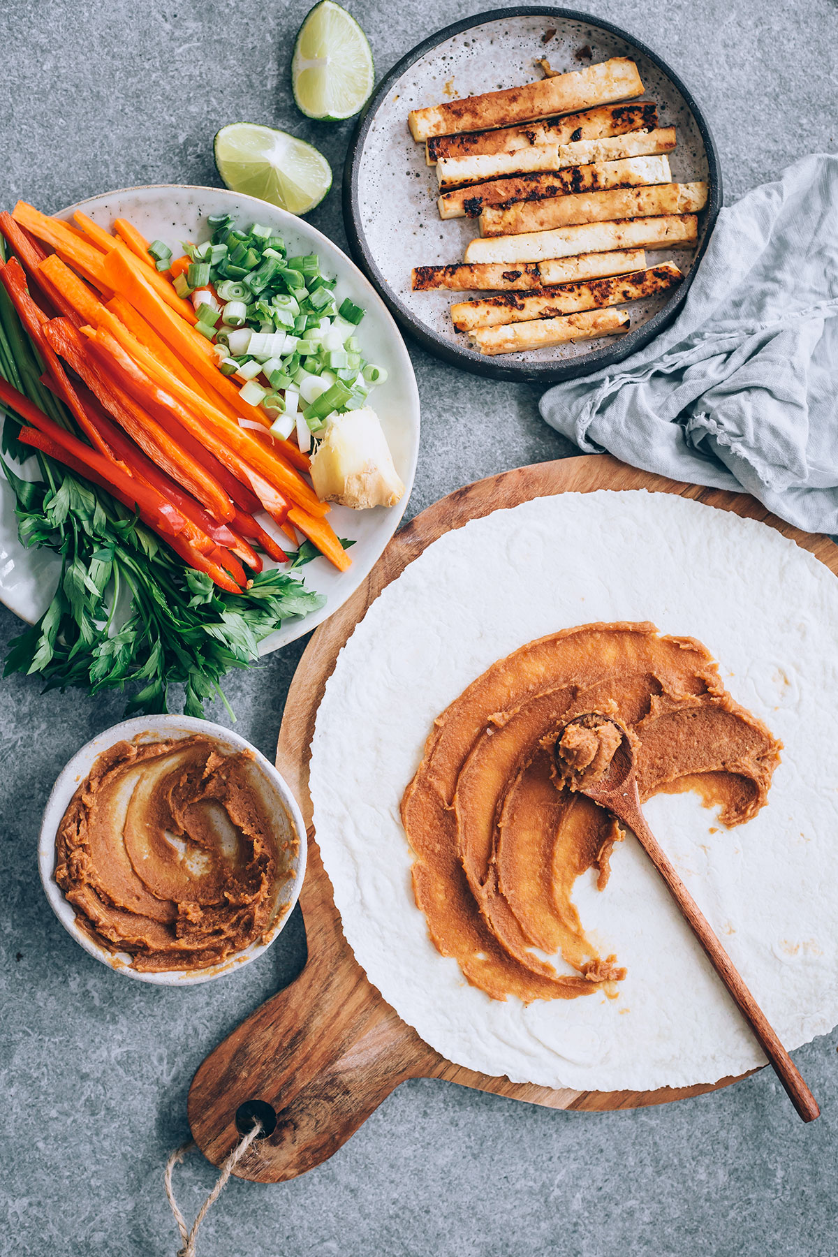 Packed With Protein and Veggies, These Ginger Peanut Tofu Wraps Are a Lunchtime Win