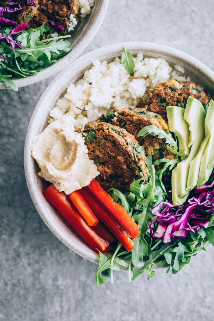 Falafel Salad Meal Prep Bowls