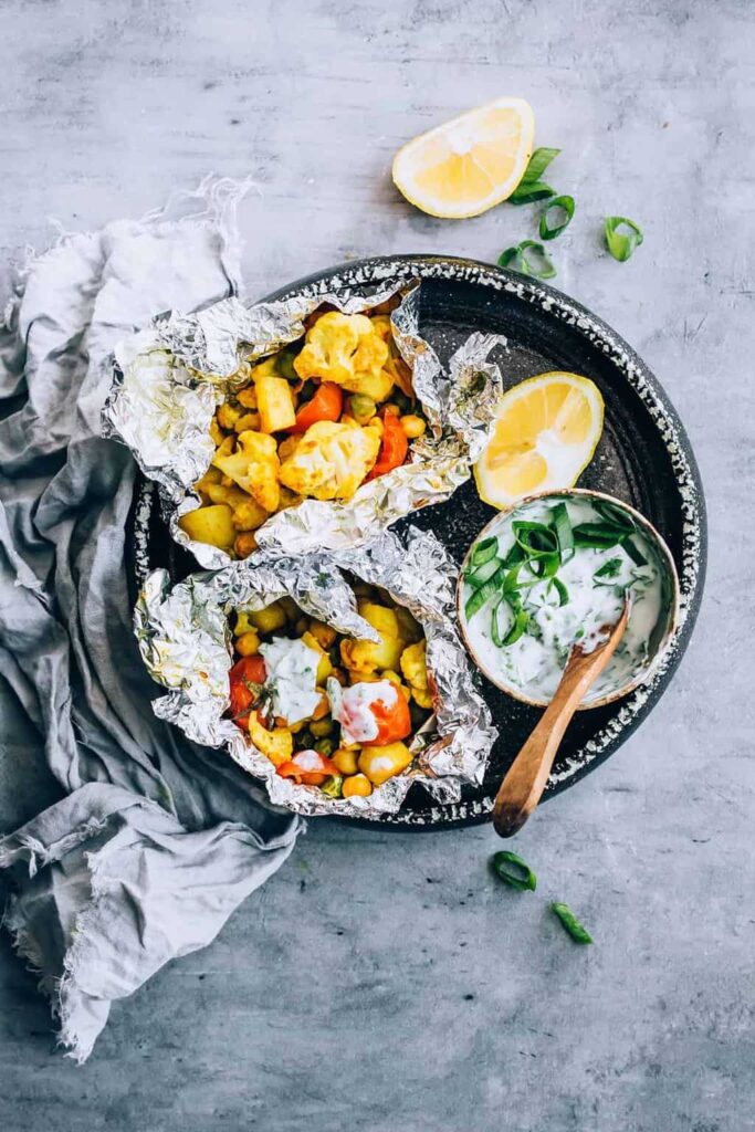 Curry Cauliflower Grill Packets