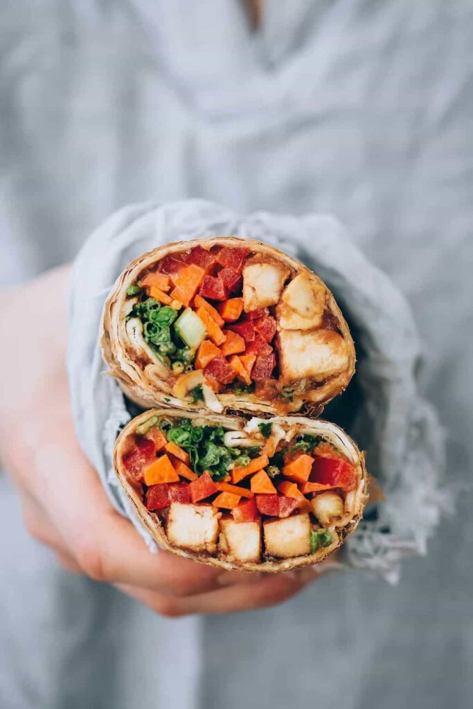 Ginger Peanut Tofu Wraps