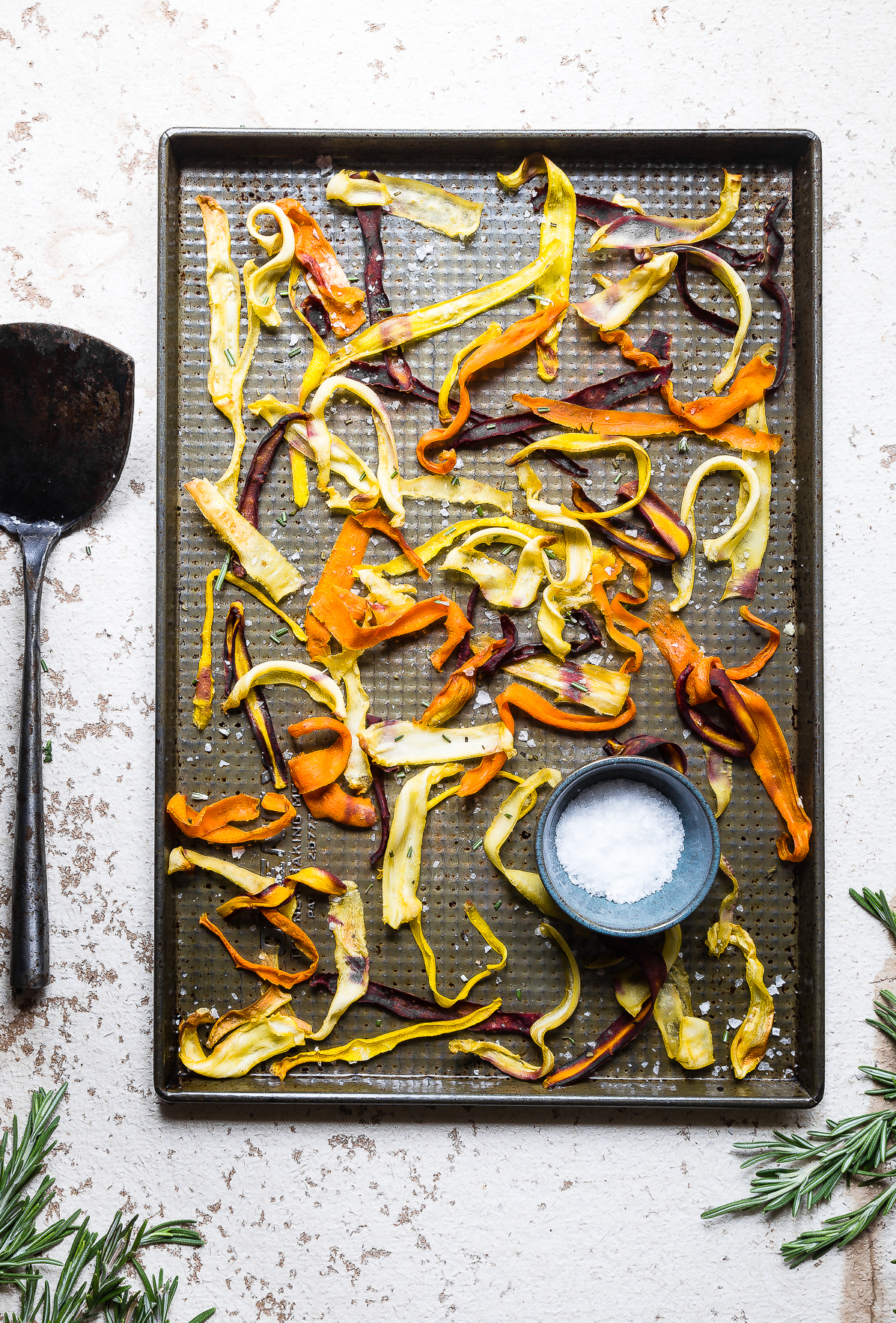 Baked Carrot Crisps with Rosemary and Sea Salt