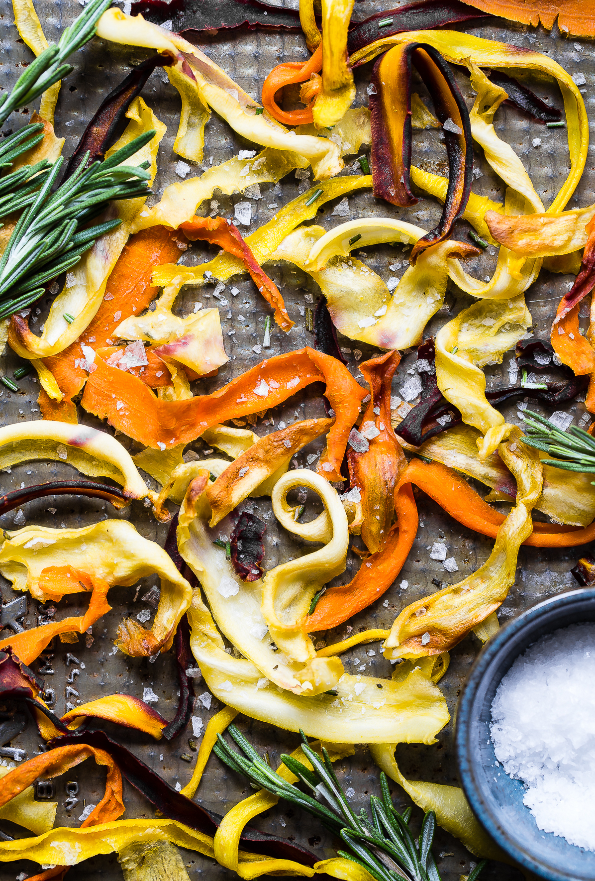 Baked Carrot Crisps with Rosemary and Sea Salt