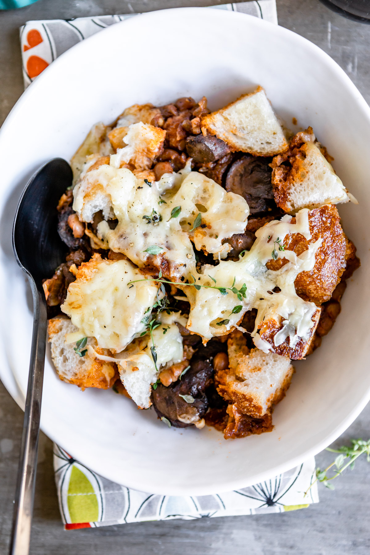 Slow Cooker Panade with Mushrooms and White Beans