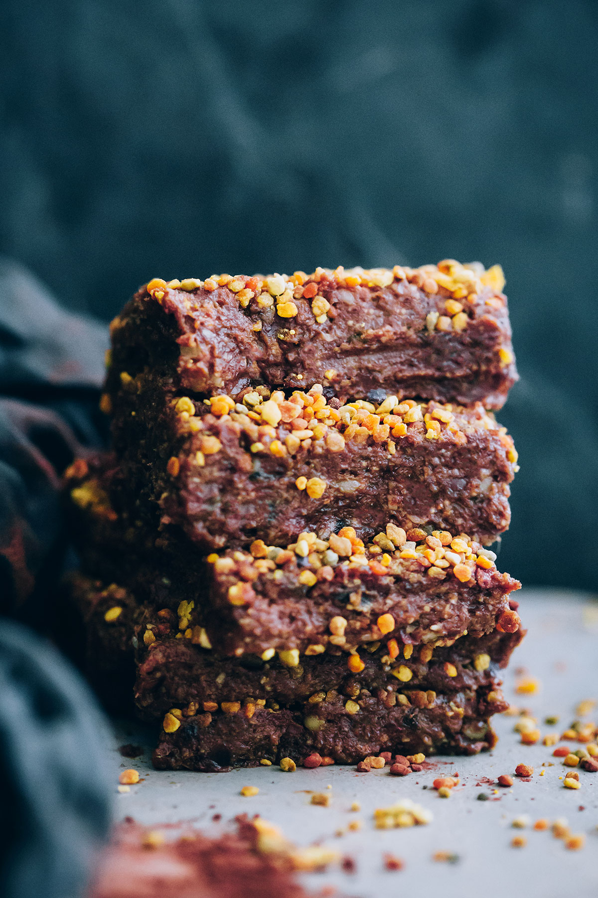 Dark Chocolate Hemp Turmeric Fudge with Bee Pollen from Hello Veggie