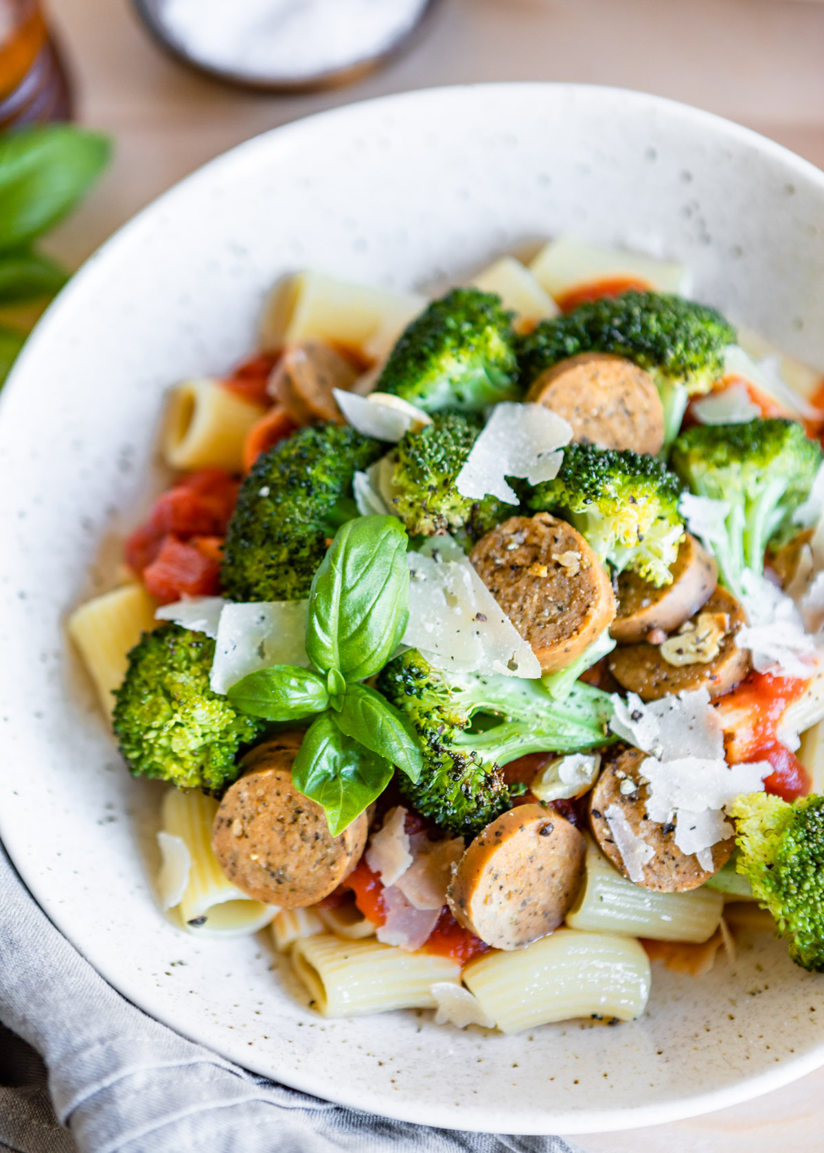 Sheet Pan Garlic Broccoli and Italian Sausage with Pasta