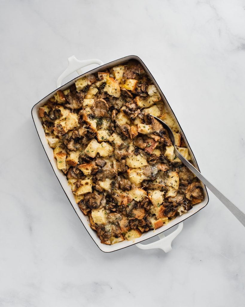 Overnight Mushroom Fontina Strata