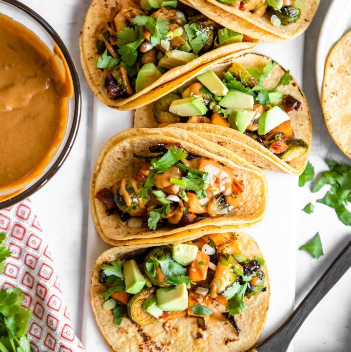 Sweet Chili Vegetable Tacos with Tangy Sunflower Sauce | Hello Veggie
