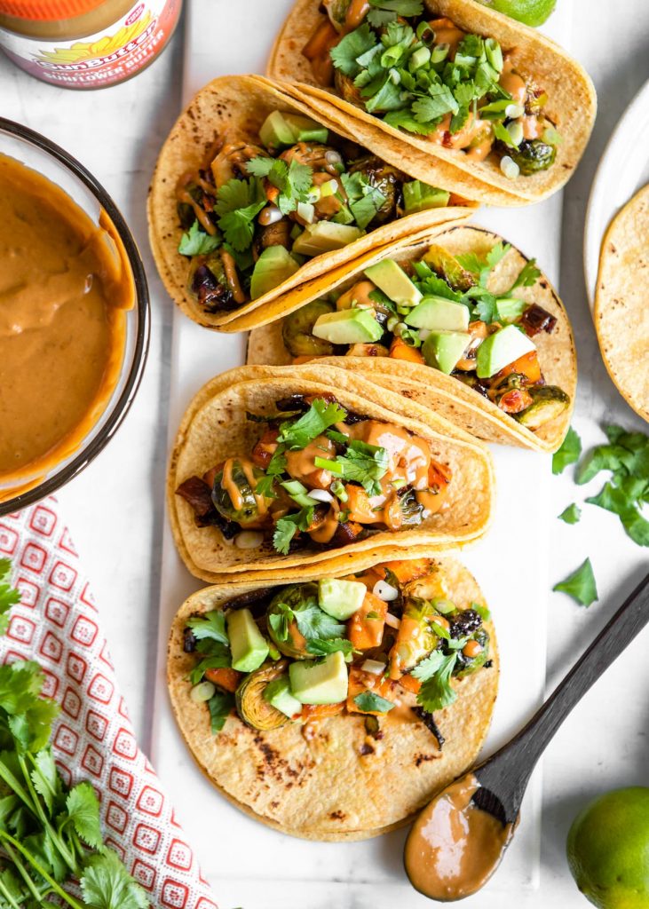 Sweet Chili Vegetable Tacos with Tangy Sunflower Sauce | Hello Veggie