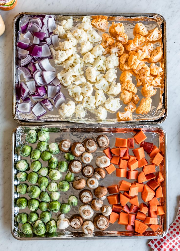 Roasted Winter Vegetable Kabobs with Sesame Tahini Dipping Sauce and Sriracha Mayo