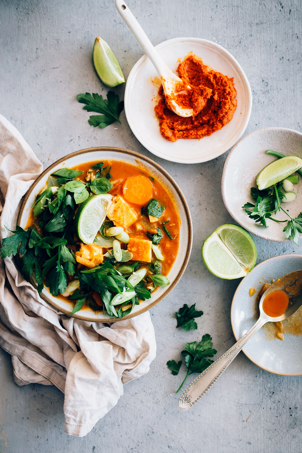 Veggie-Packed Tofu Coconut Red Curry Soup