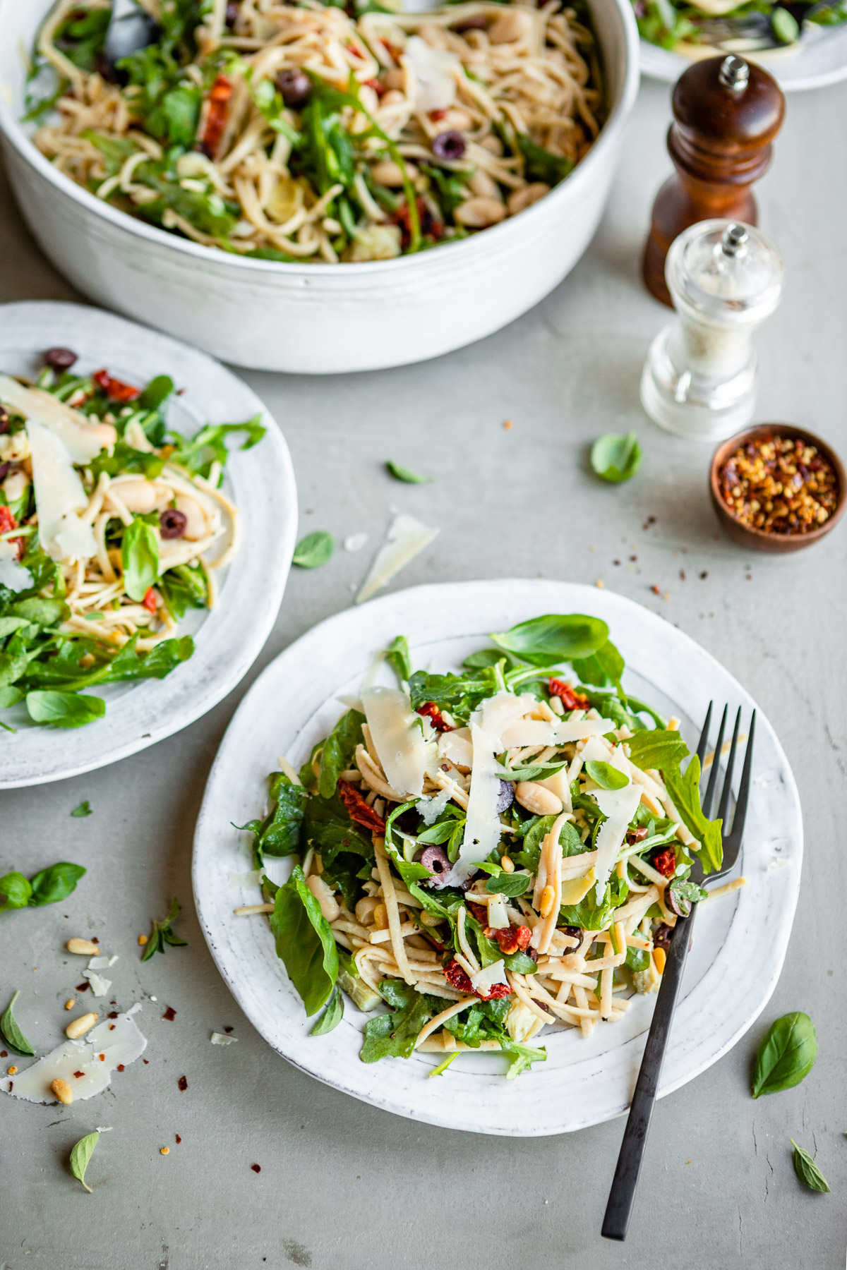 Mediterranean Pasta with White Beans and Arugula | Hello Veggie