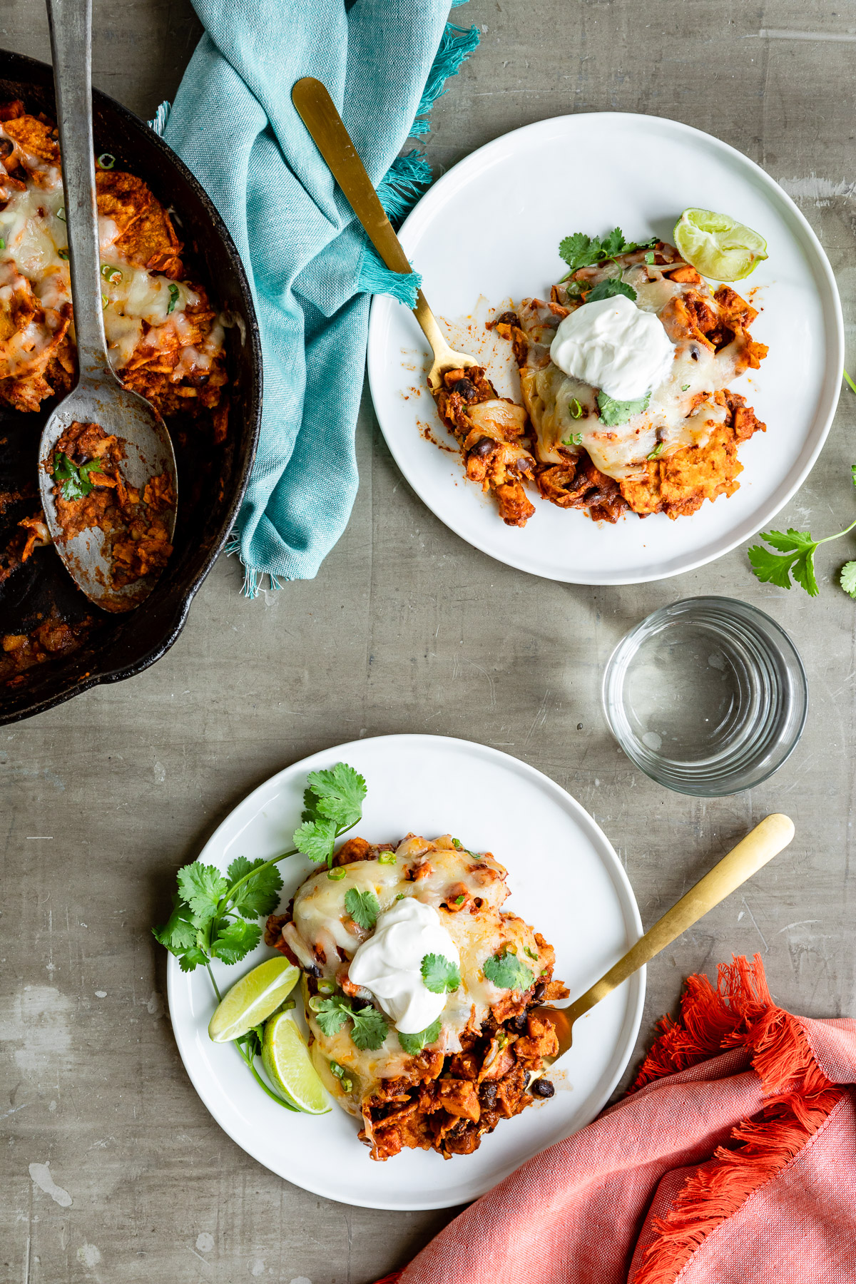 One-Pan Vegetarian Enchilada Skillet with Sweet Potatoes